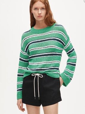 J. Crew Montauk pullover sweater in multicolor stripe